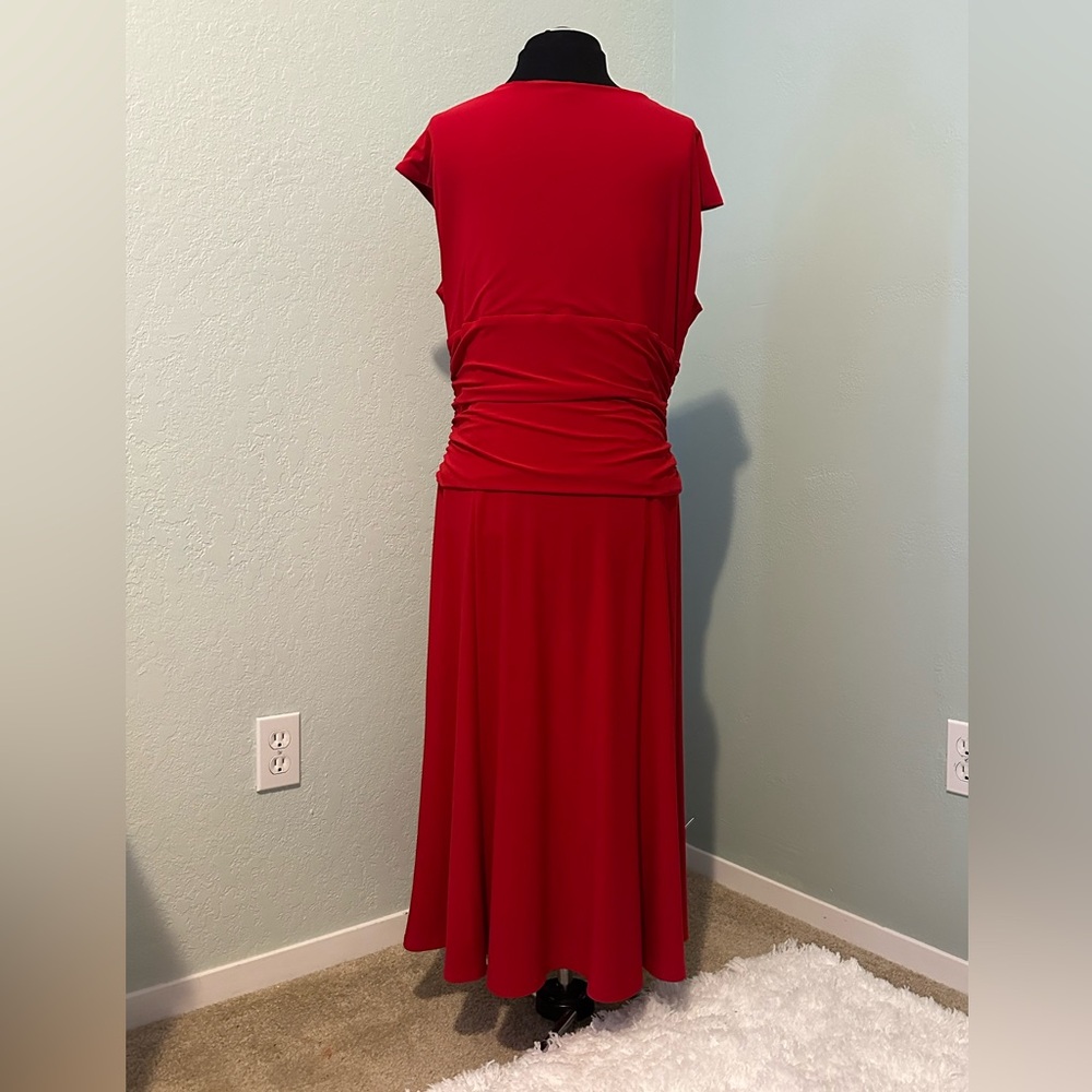 Chaps Ralph Lauren Midi Dress XL | Ruched Waist | Holiday Party/Travel Ready - Picture 3 of 4